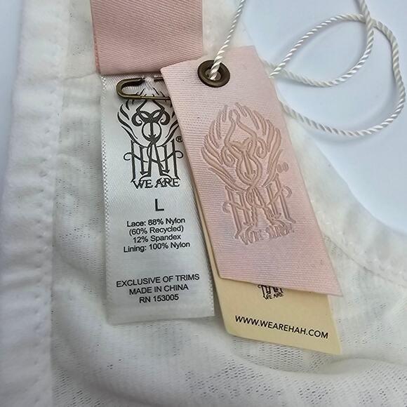 Free People We Are HAH Womans size L Don't Cross Me Halter Bralette White NEW - Picture 6 of 8